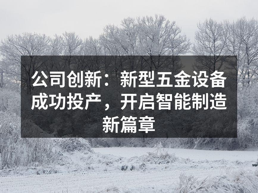 新型五金设备投产现场